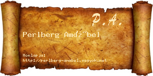 Perlberg Amábel névjegykártya
